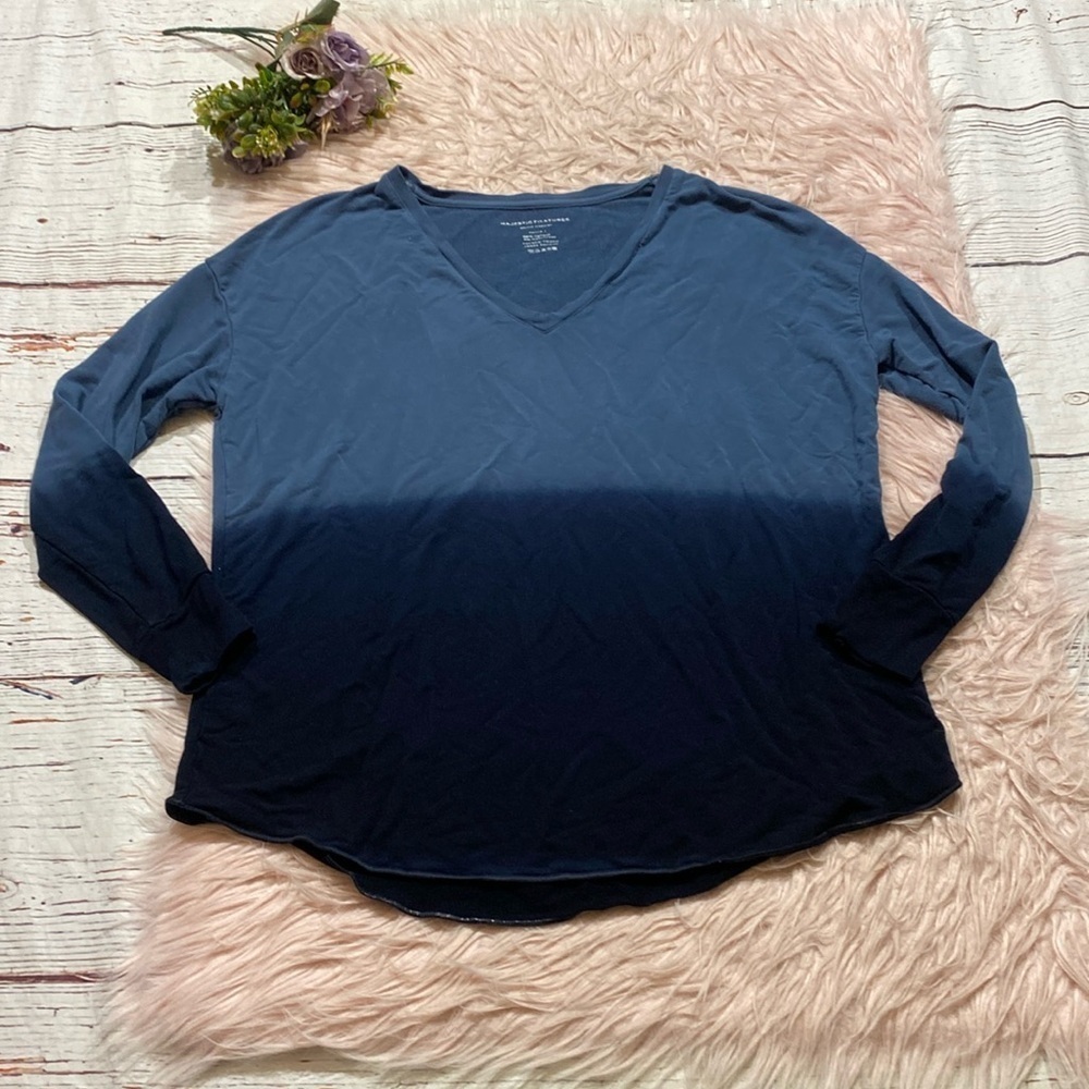 Majestic Filatures French Touch Ombre V Neck Top sz 1